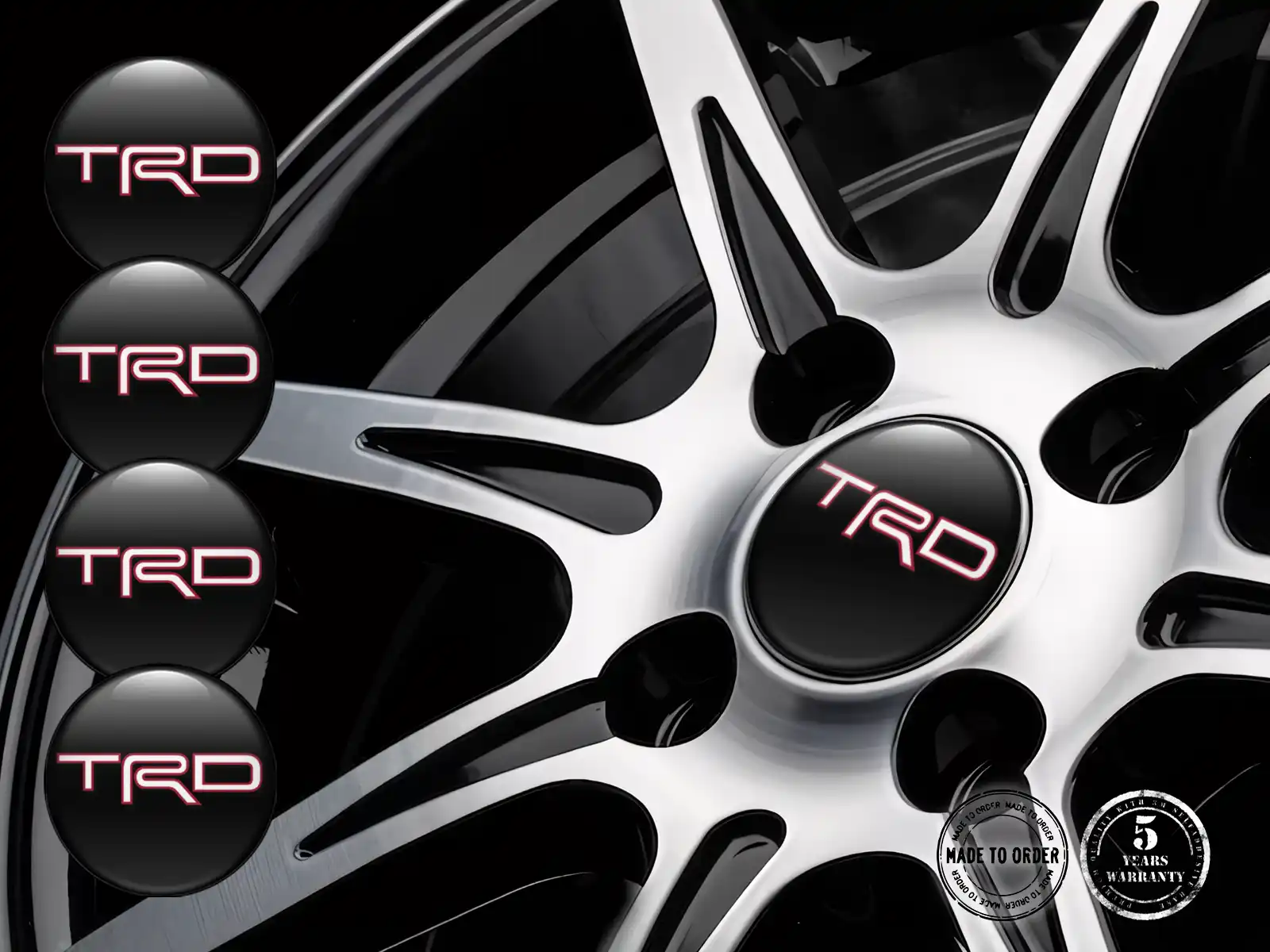 Toyota TRD Silicone Stickers Tuning Radiant Racing Grid